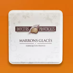 Assortiment de marrons dans un coffret en métal idéal pour les fêtes de fin d'année